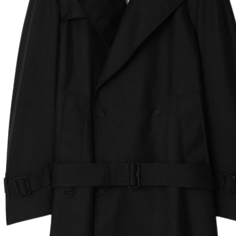 Purchase (W) Burberry Gabardina Larga Negra Cruzada Doble Botonadura 80888221