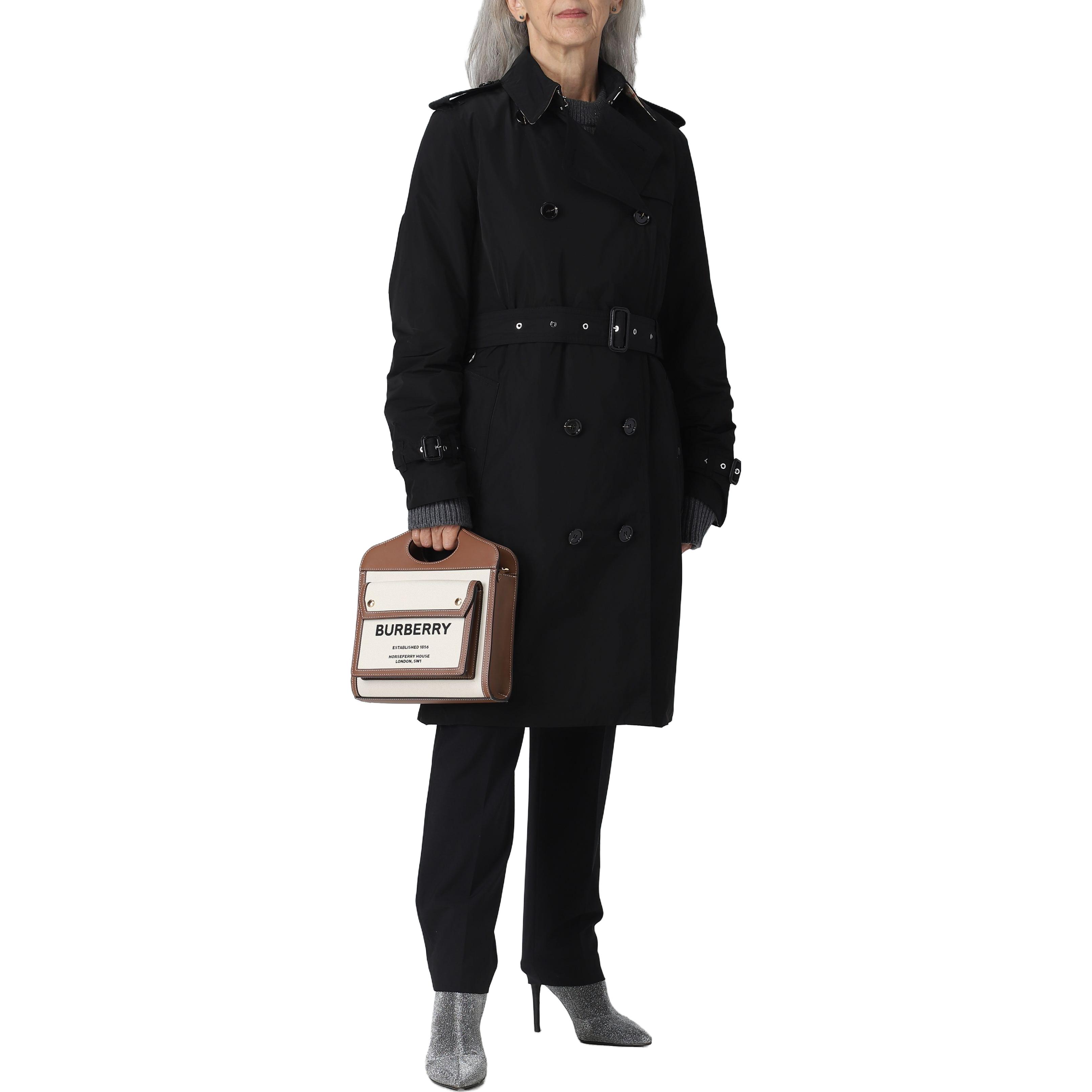 (Women) Burberry  Black Double-Breasted Mid-Length Jacket 80696661 圖 5