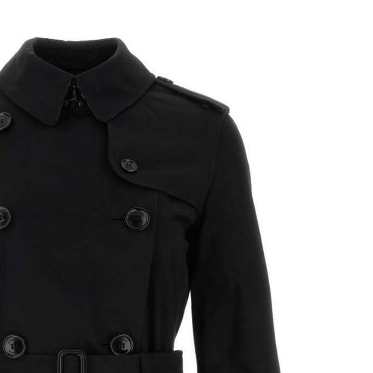 Purchase (Women) Burberry  Black Double-Breasted Mid-Length Trench Coat. 80794091