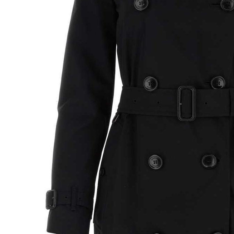 Details for (Women) Burberry  Black Double-Breasted Mid-Length Trench Coat. 80794091