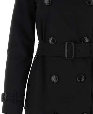 (Women) Burberry Black Double-Breasted Mid-Length Trench Coat. 80794091 Details for (Women) Burberry Black Double-Breasted Mid-Length Trench Coat. 80794091