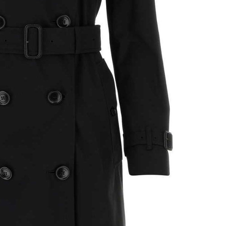 Sizing (Women) Burberry  Black Double-Breasted Mid-Length Trench Coat. 80794091
