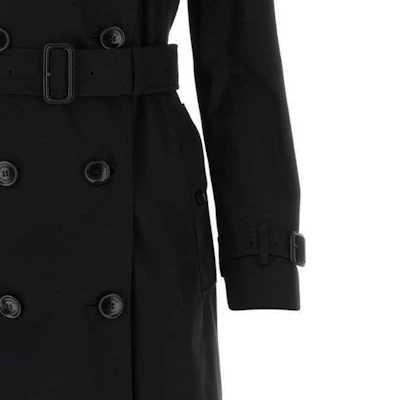 (Women) Burberry Black Double-Breasted Mid-Length Trench Coat. 80794091 Sizing (Women) Burberry Black Double-Breasted Mid-Length Trench Coat. 80794091