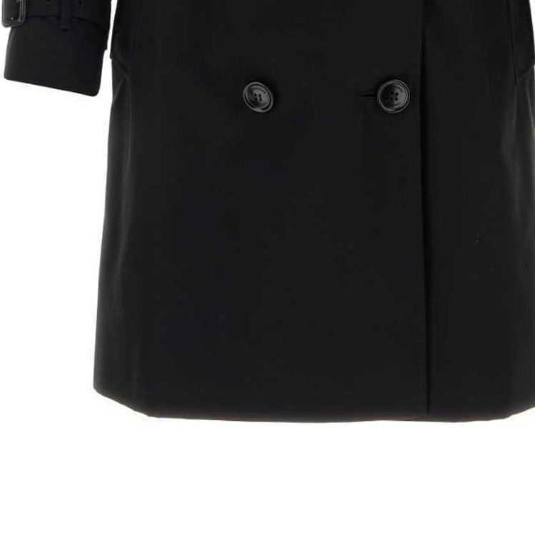 Cheap (Women) Burberry  Black Double-Breasted Mid-Length Trench Coat. 80794091