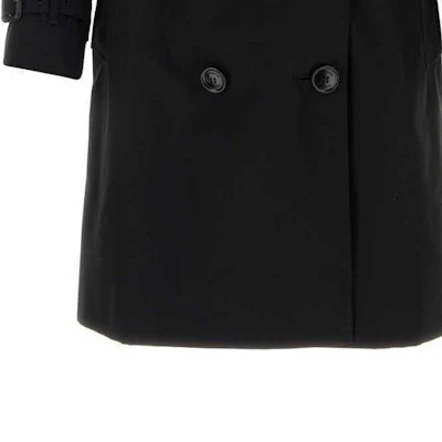 (Women) Burberry Black Double-Breasted Mid-Length Trench Coat. 80794091 Cheap (Women) Burberry Black Double-Breasted Mid-Length Trench Coat. 80794091