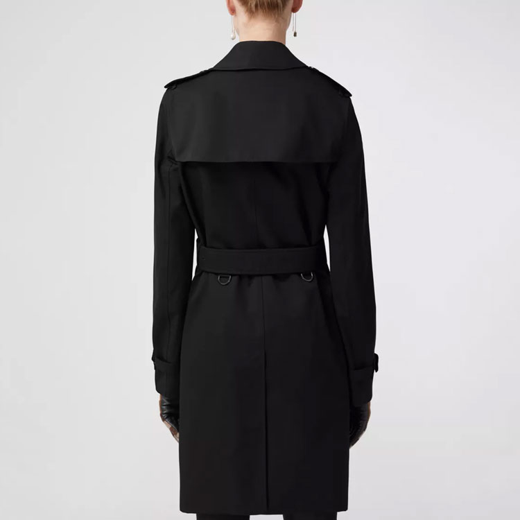 (Women) Burberry  Black Double-Breasted Trench Coat with Check Collar FW22. 80592431 圖 6