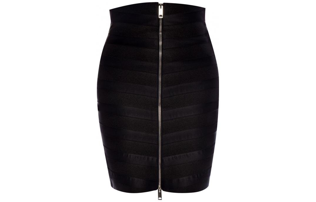 Order (Women) Burberry  Black High-Waist Slim Fit Short Skirt with Dual Zipper. 45598871