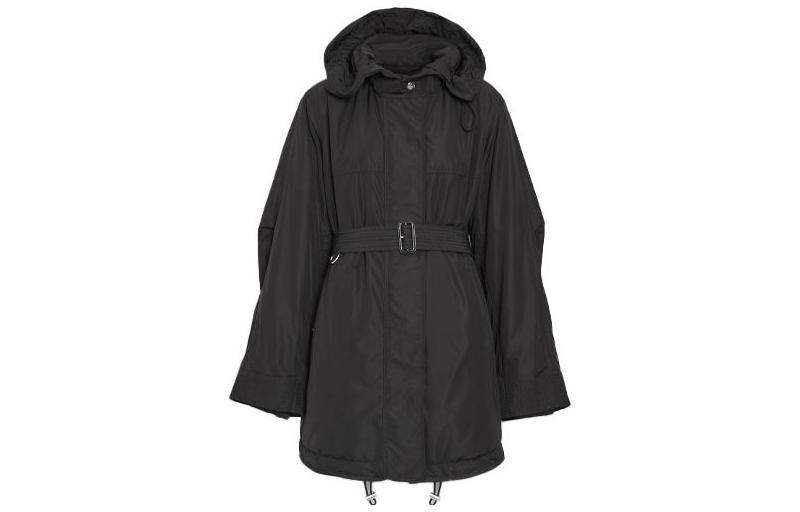 (Women) Burberry  Black Hooded Belted Casual Coat. 80061211 圖 2