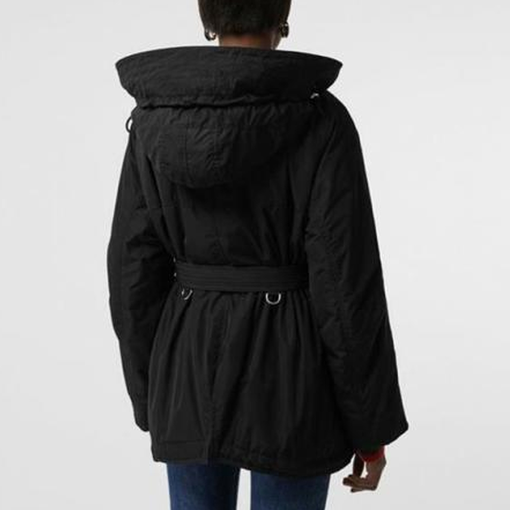 (Women) Burberry  Black Hooded Belted Casual Coat. 80061211 圖 5