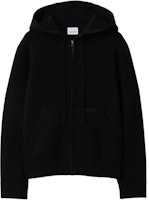 (Women) Burberry Black Hoodie with Solid Color Letter Logo Embroidery. 80896611 (Women) Burberry Black Hoodie with Solid Color Letter Logo Embroidery. 80896611