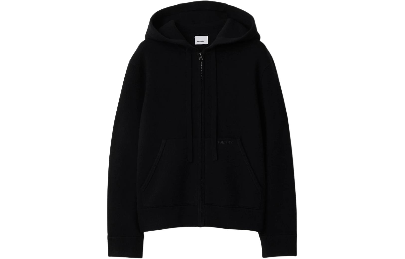 Order (W) Sudadera Negra Burberry con Logo Bordado de Letras en Color Sólido. 80896611