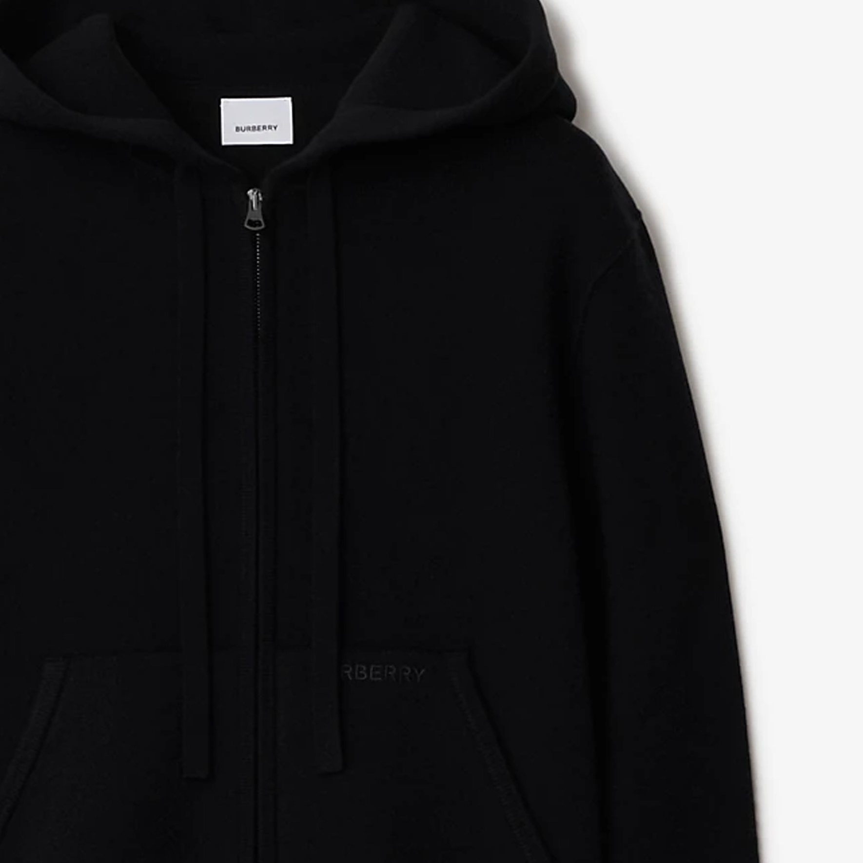 Details for (W) Sudadera Negra Burberry con Logo Bordado de Letras en Color Sólido. 80896611