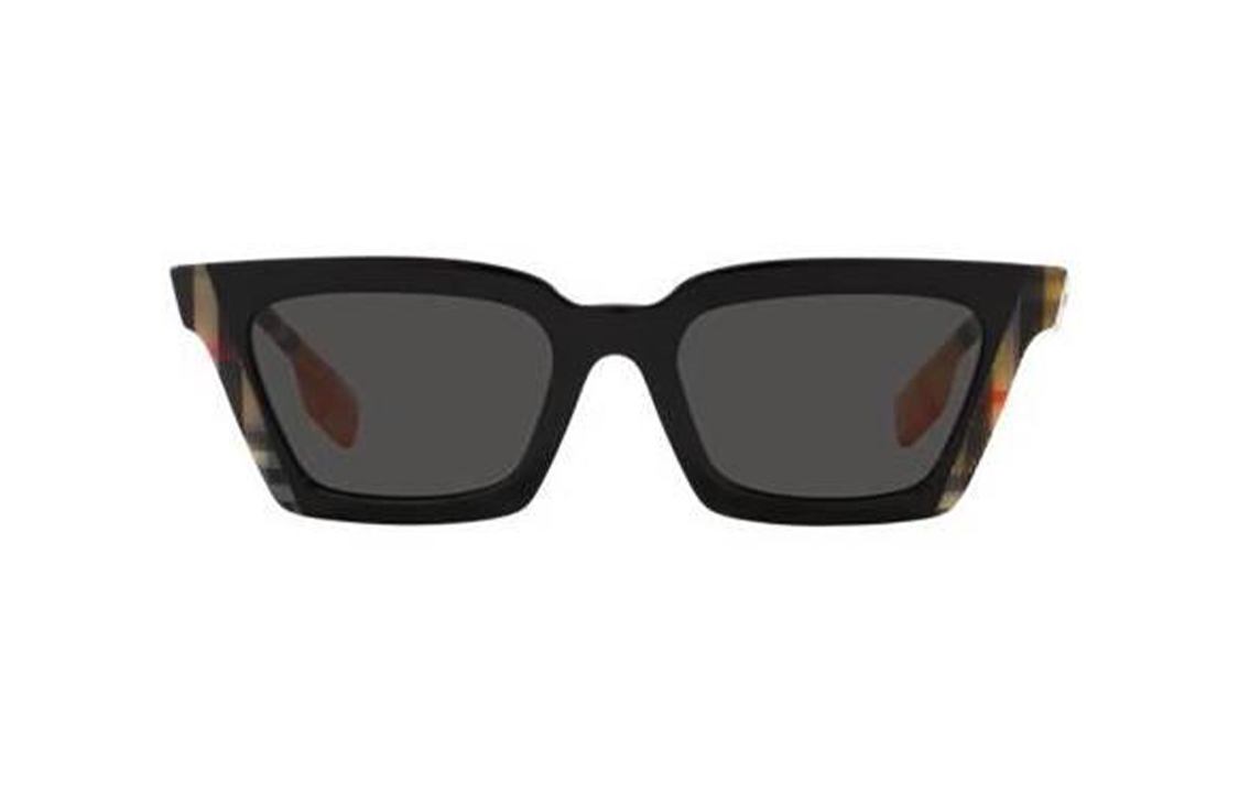 (Women) Burberry  Black Irregular Acetate Sunglasses with Contrast Temples. BE4392U405587