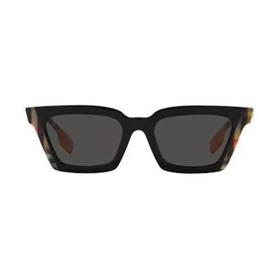 (Women) Burberry Black Irregular Acetate Sunglasses with Contrast Temples. BE4392U405587