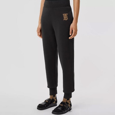 (W) Burberry 黑色針織慢跑褲 SS22 彈性中腰字母設計 80540221 Purchase (W) Burberry 黑色針織慢跑褲 SS22 彈性中腰字母設計 80540221