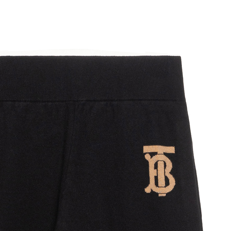 Sizing (W) Burberry 黑色針織慢跑褲 SS22 彈性中腰字母設計 80540221
