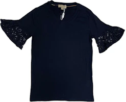Order (W) Burberry 黑色蕾絲拼接針織短袖上衣 40423241