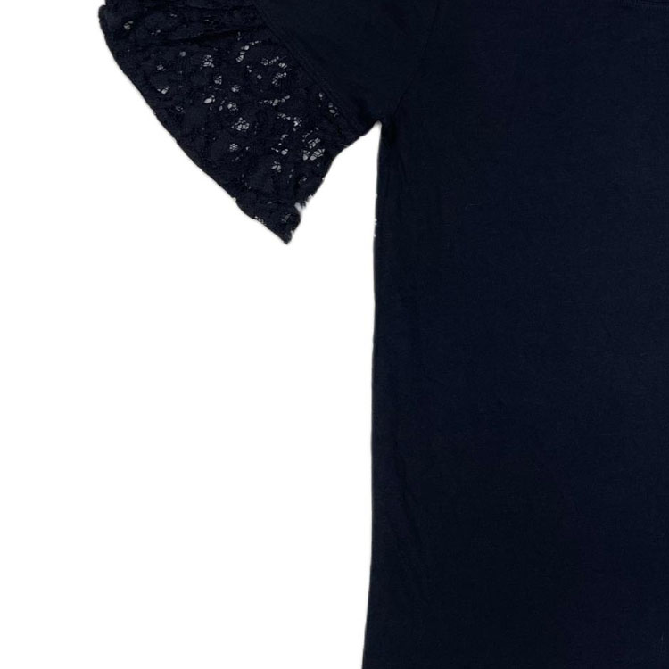 Cheap (W) 버버리 블랙 레이스 패널 니트 반팔 탑 40423241