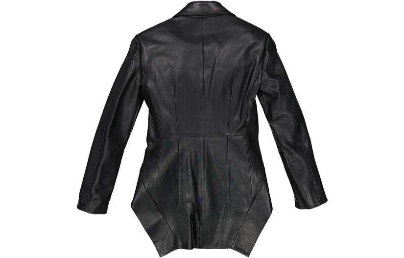 Lookbook (Women) Burberry  Black Leather Jacket with Solid Ring Design Stand Collar. 45598491