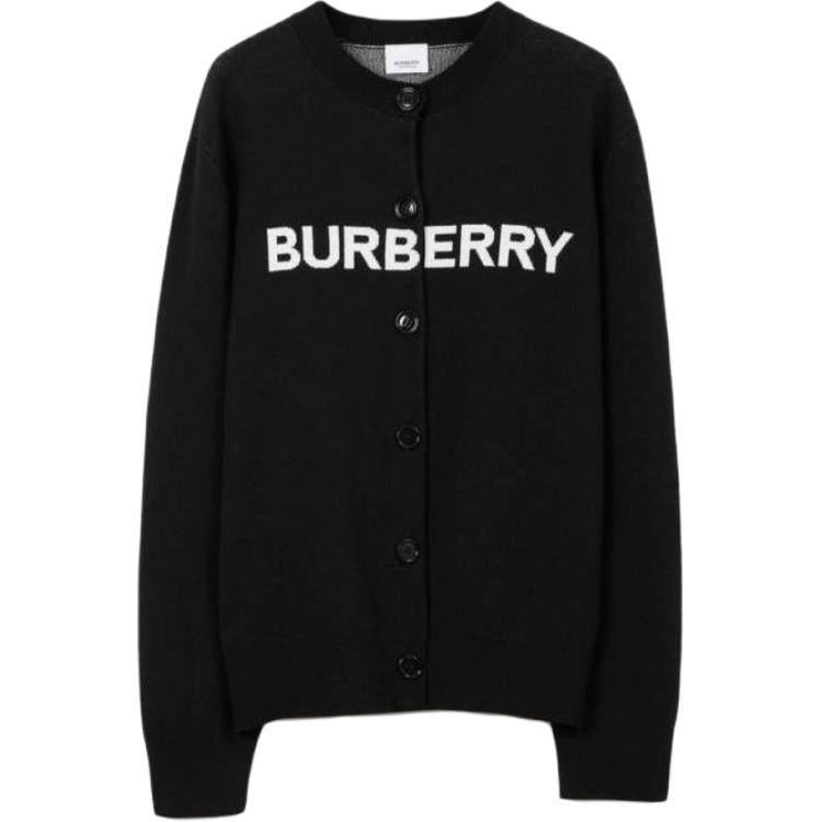 (Women) Burberry  Black Letter Intarsia Single-Breasted Sweater 80700201
