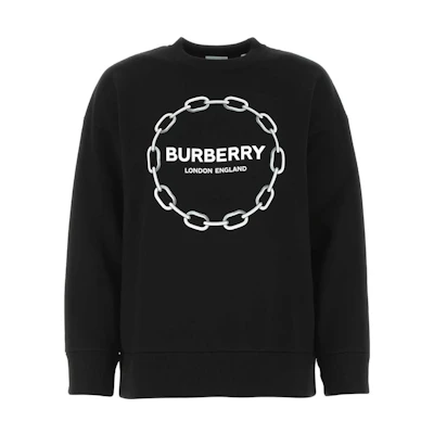 (Women) Burberry Black Letter Print Crewneck Long-Sleeve Sweatshirt. 8063239