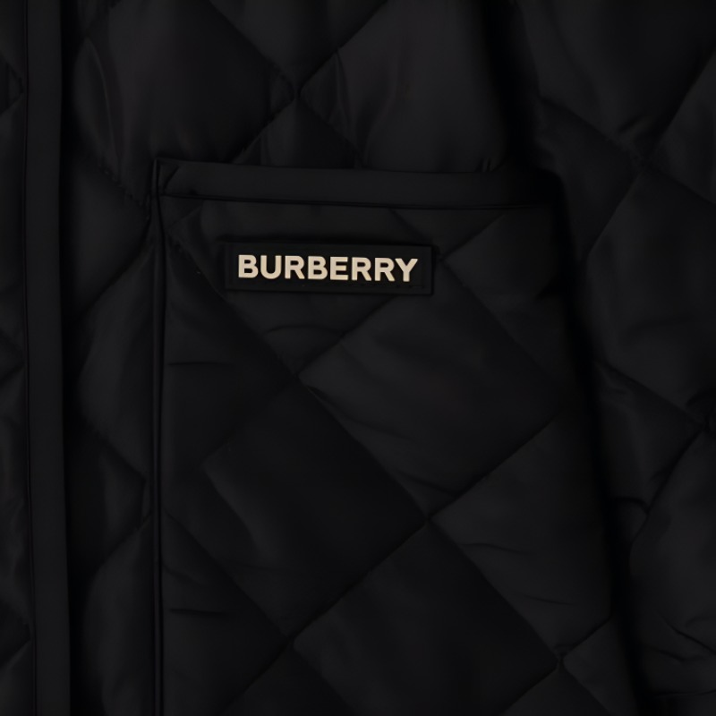 Purchase (W) Abrigo Burberry Negro Doble Botonadura Estampado Letras Largo Medio de Algodón. 80841991