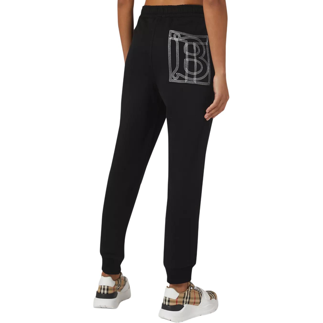 Shop (W) Burberry Seluar Jogger Hitam Bertekstur Dengan Logo Sulam. 80572891