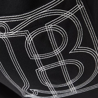 (W) Burberry Seluar Jogger Hitam Bertekstur Dengan Logo Sulam. 80572891 Details for (W) Burberry Seluar Jogger Hitam Bertekstur Dengan Logo Sulam. 80572891