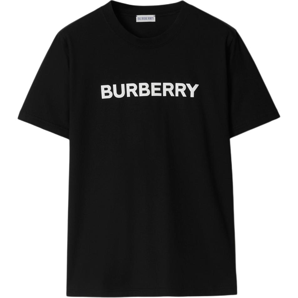 (Women) Burberry  Black Logo Print Crew Neck Slim Fit Short Sleeve T-Shirt 80803241