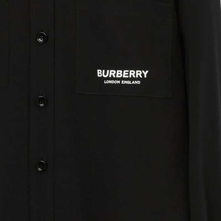 (Women) Burberry  Black Logo Print Single-Breasted Long-Sleeve Shirt 80718811 圖 6