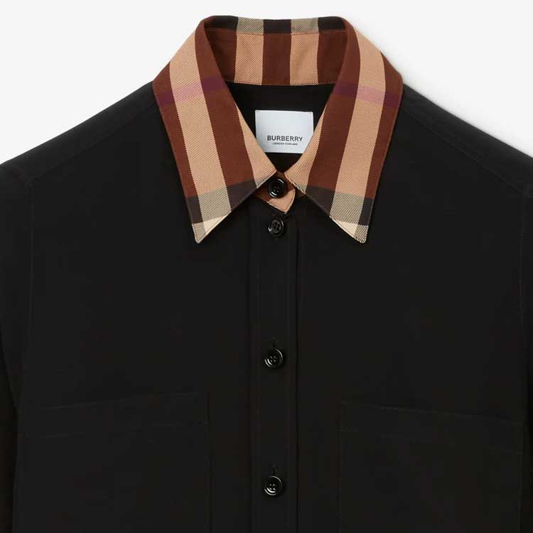 (Women) Burberry  Black Logo Print Single-Breasted Long-Sleeve Shirt 80718811 圖 7