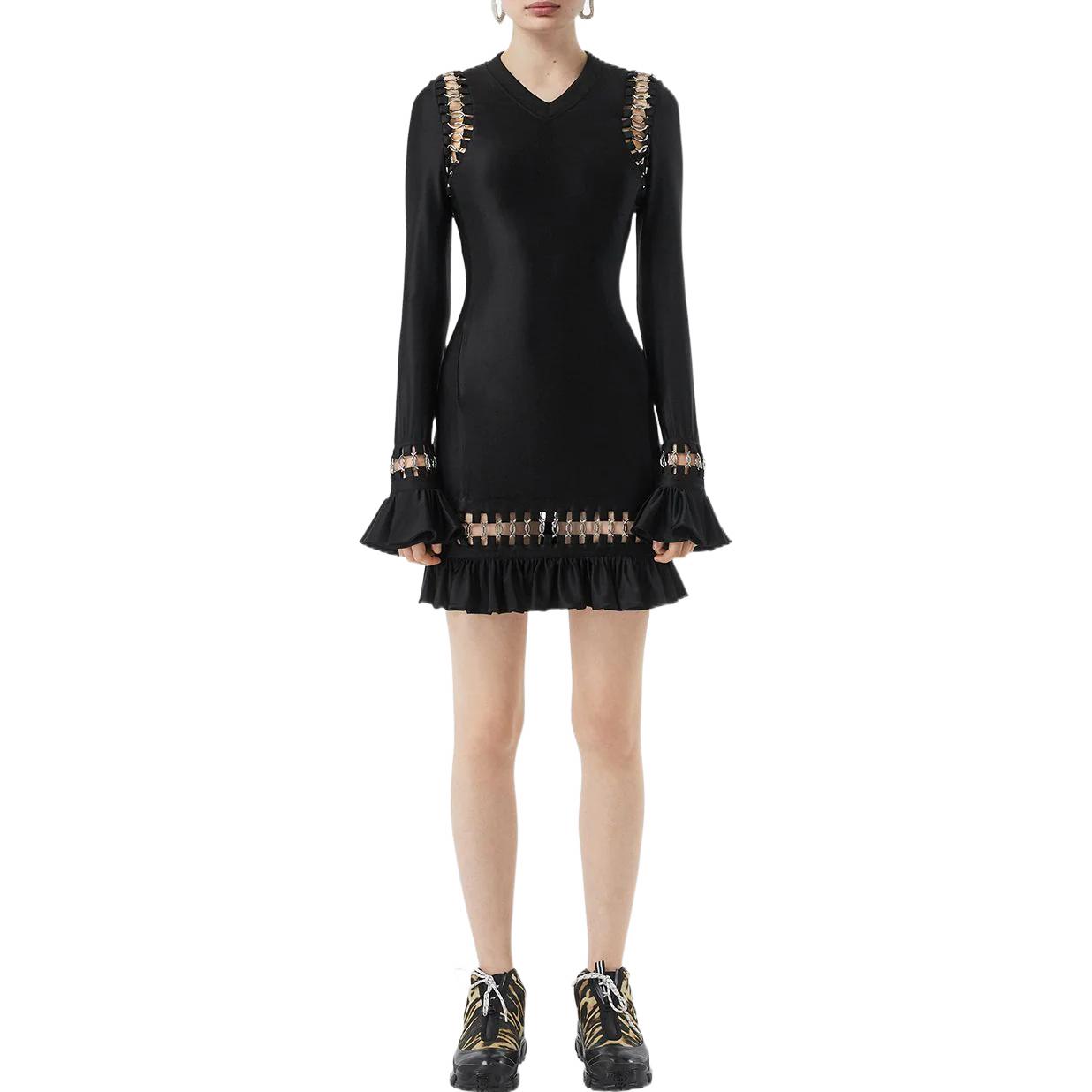 (Women) Burberry  Black Long Sleeve Hollow-Out Casual Dress. 45625601 圖 4