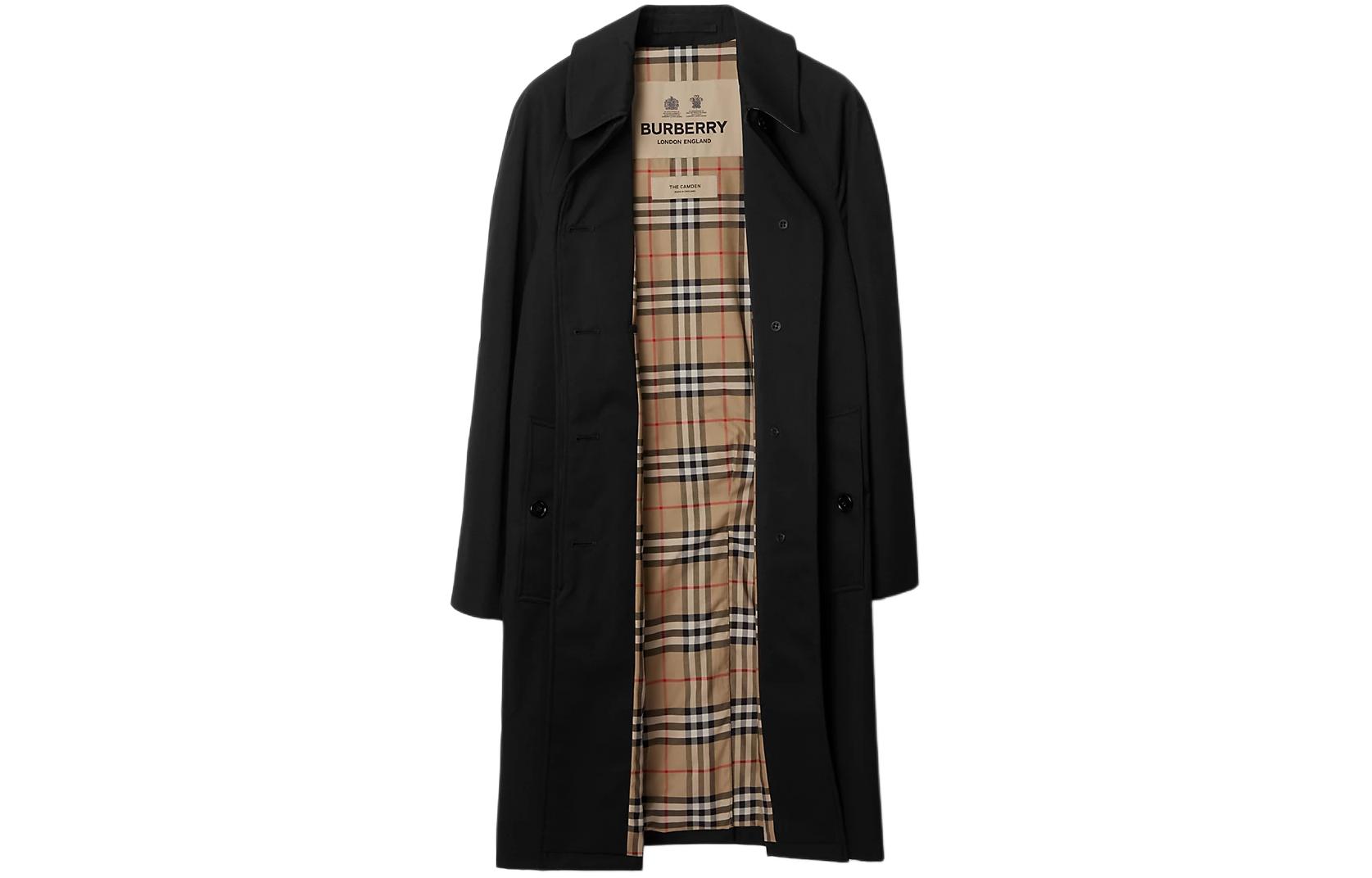 (Women) Burberry  Black Long Sleeve Mid-Length Solid Button-Up Coat 80793981 圖 3