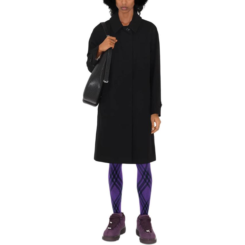 (Women) Burberry  Black Long Sleeve Mid-Length Solid Button-Up Coat 80793981 圖 4