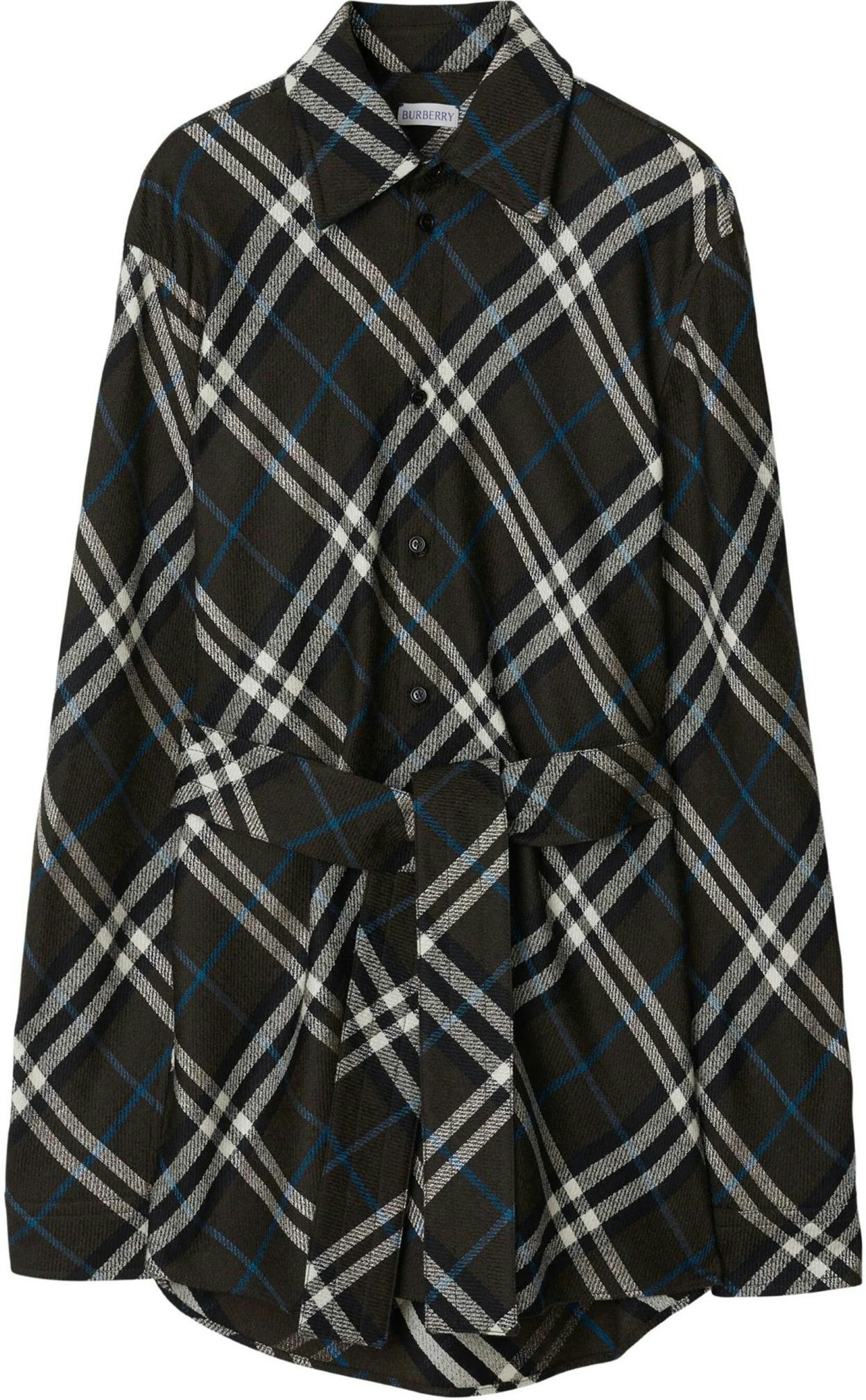 women-burberry-black-long-sleeve-midi-shirt-dress-with-check-collar-and-belt-80941531