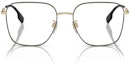Lookbook (Women) Burberry Black Metallic Square Optical Eyeglasses with Logo Temples. 0BE1382D1326