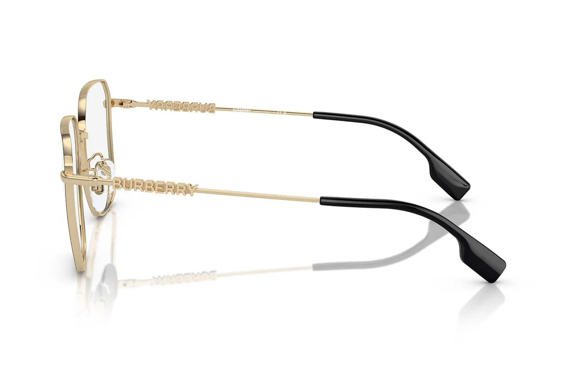 Shop (Women) Burberry  Black Metallic Square Optical Eyeglasses with Logo Temples. 0BE1382D1326