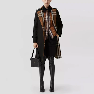 (W) 博柏利黑色中长款风衣带经典格纹内衬 80607391 Lookbook (W) 博柏利黑色中长款风衣带经典格纹内衬 80607391