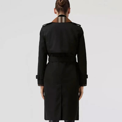 (W) 博柏利黑色中长款风衣带经典格纹内衬 80607391 Shop (W) 博柏利黑色中长款风衣带经典格纹内衬 80607391