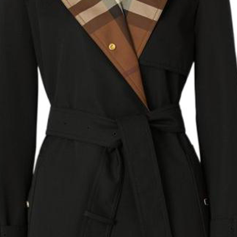 Sizing (W) 博柏利黑色中长款风衣带经典格纹内衬 80607391