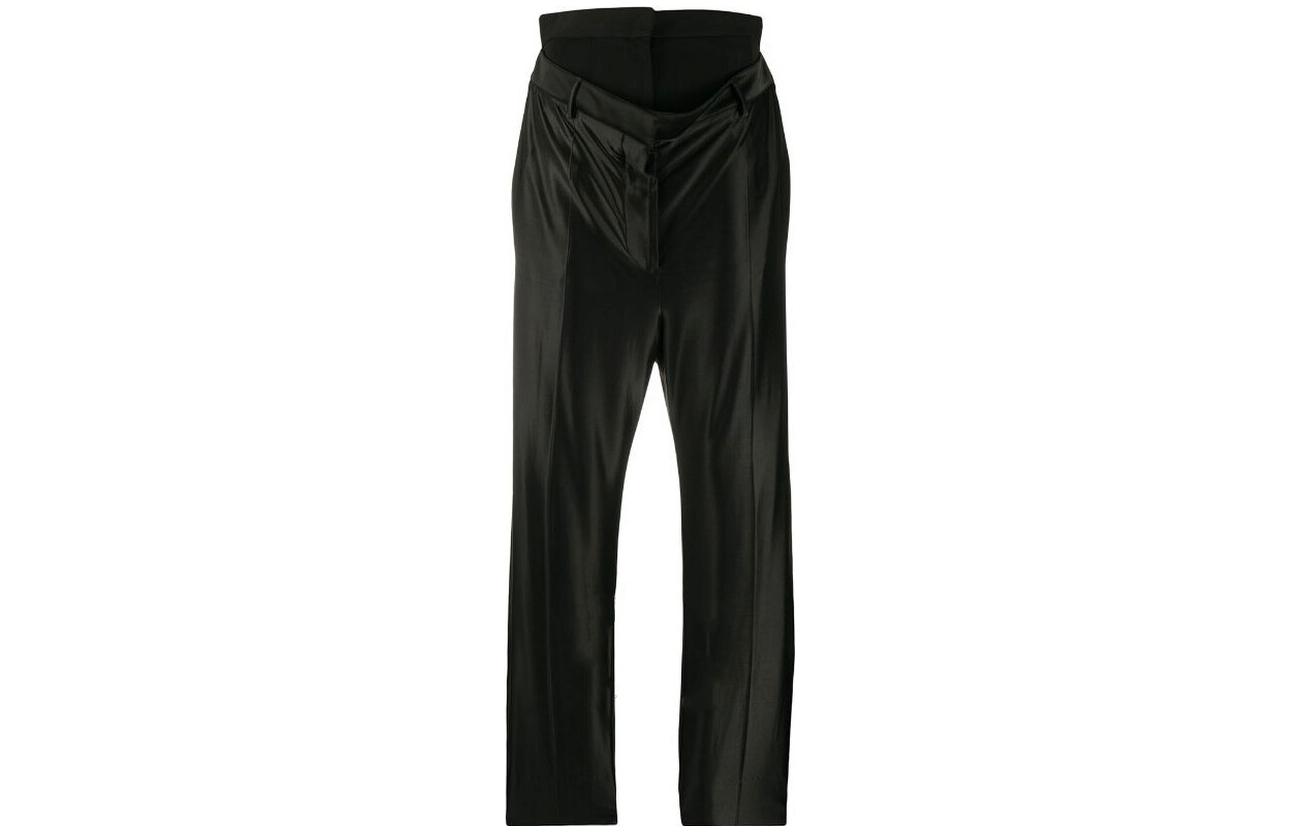 (Women) Burberry  Black Mid-Rise Straight-Leg Casual Pants 80244581
