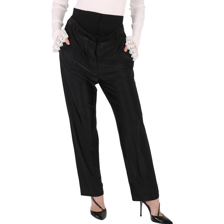 (Women) Burberry  Black Mid-Rise Straight-Leg Casual Pants 80244581 圖 3