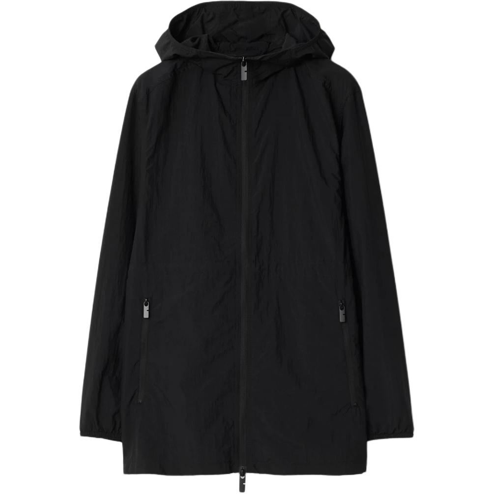 (Women) Burberry  Black Nylon Long Sleeve Hooded Zip-Up Jacket Coat. 80935381 圖 2