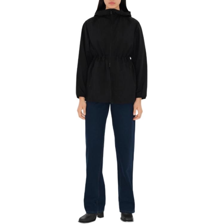 (Women) Burberry  Black Nylon Long Sleeve Hooded Zip-Up Jacket Coat. 80935381 圖 3