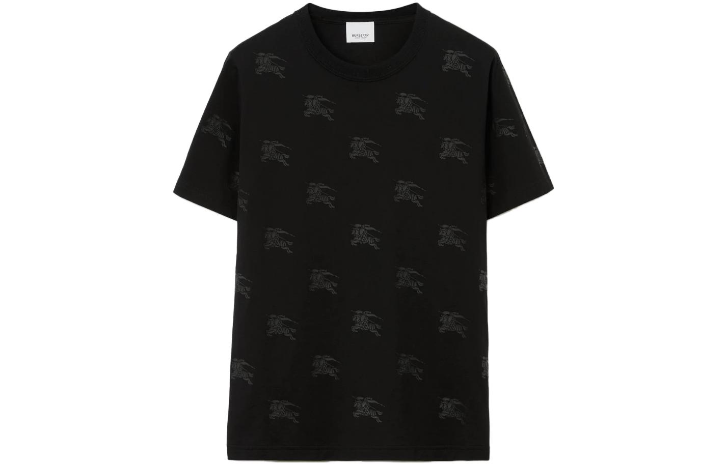 (Women) Burberry  Black Oversized T-Shirt with Allover Animal Print. 80720871
