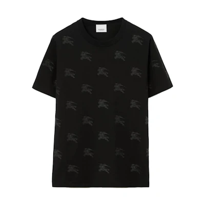 (Women) Burberry Black Oversized T-Shirt with Allover Animal Print. 80720871