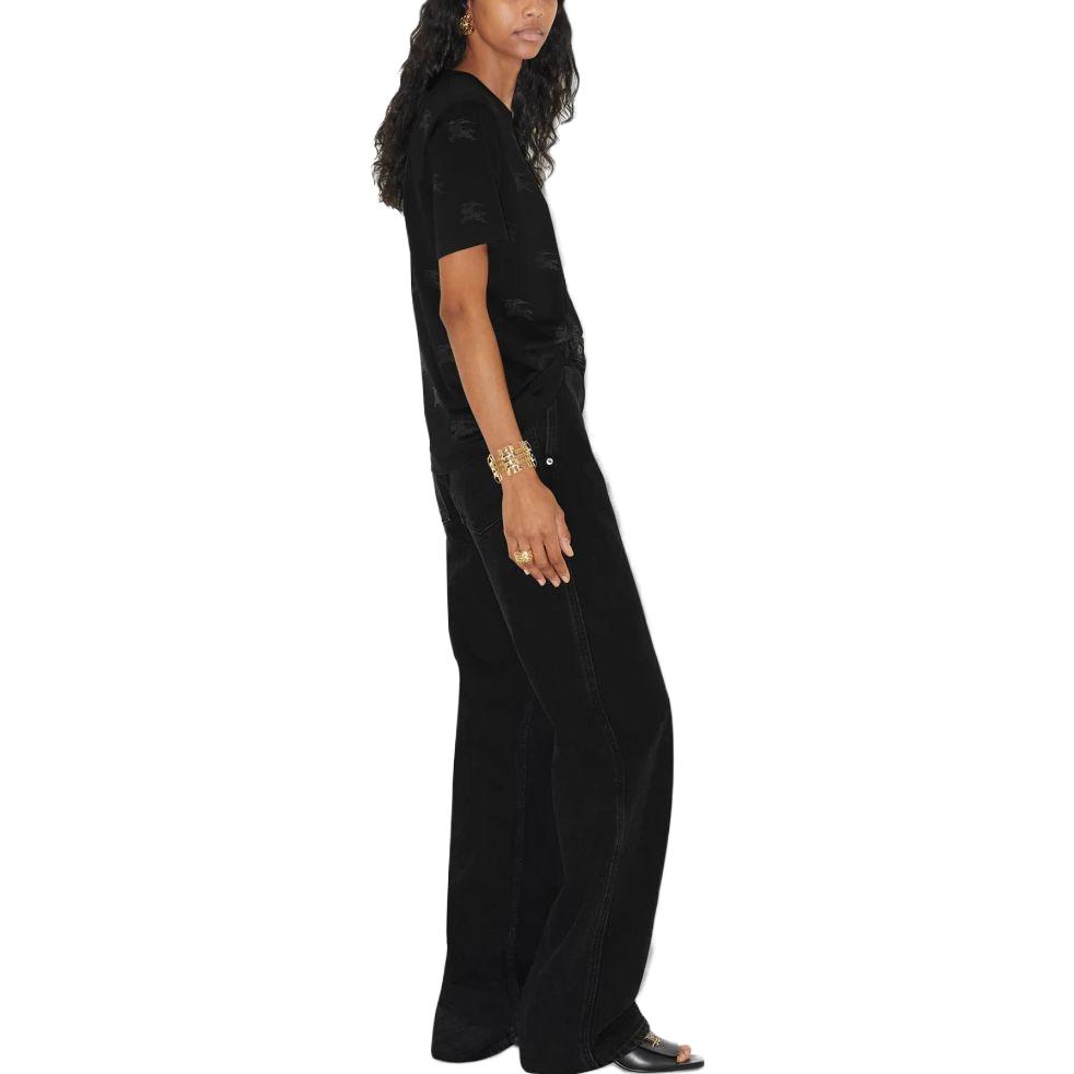 Lookbook (W) Burberry Baju-T Hitam Oversized dengan Cetakan Haiwan Seluruhnya. 80720871