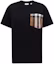 Order (W) Burberry Baju-T Leher Bulat Hitam Corak Kotak Longgar. 80803231