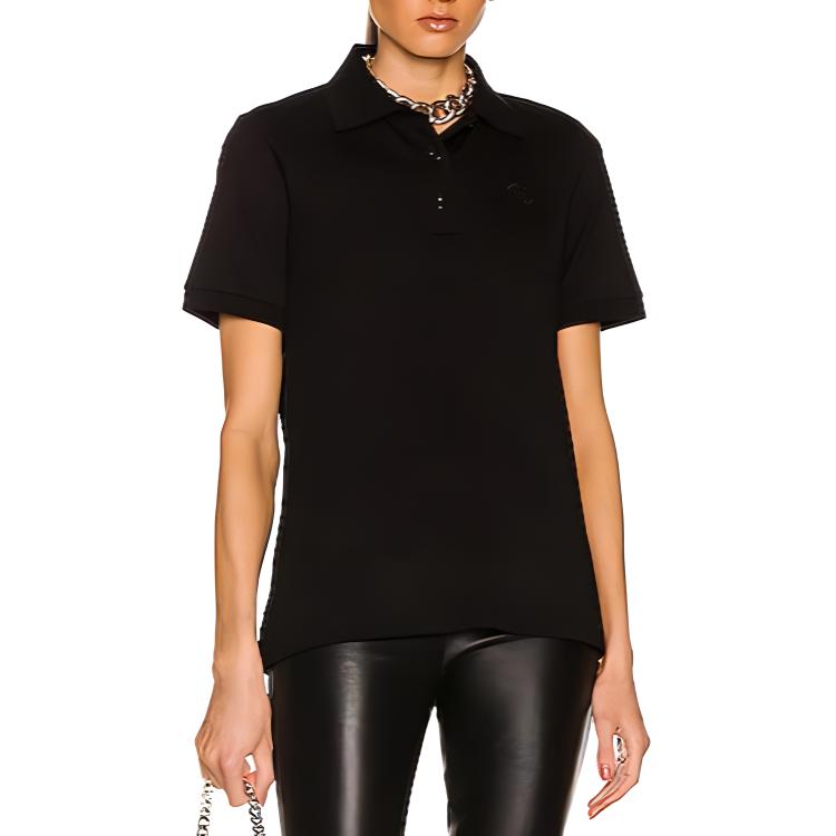 (Women) Burberry  Black Polo Shirt with Solid Color and Logo Embroidery. 80652271
