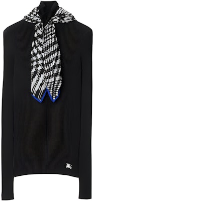 (W) Burberry Baju Sejuk Hitam Knit dengan Perincian Selendang. 80811691 Buy (W) Burberry Baju Sejuk Hitam Knit dengan Perincian Selendang. 80811691